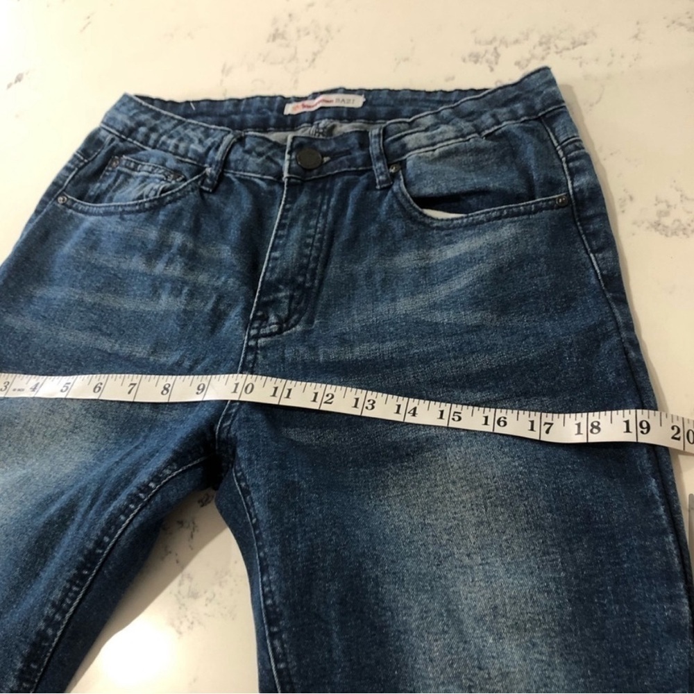 American BAZI cropped jeans distressed blue size:7 - Picture 8 of 13
